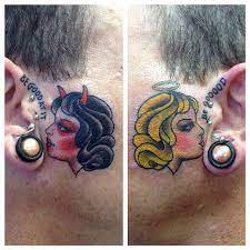 Devil and angel whispering in ear tattoo. Devil Angel Whisper Tattoo Novocom Top