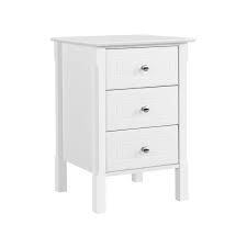 Use glue with finish nails for a stronger hold. Yaheetech Bedside Table Wooden Nightstand With 3 Drawers Side Table For Bedroom Living Room Hallway White 591749 White
