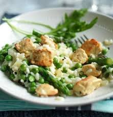 Quorn Pieces Asparagus And Pea Risotto Recipe Risotto Recipes Vegetarian Chicken Quorn Recipes