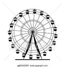Black And White Wheels Clipart Silhouette Atraktsion Colorful Ferris Wheel Vector Illustration Ferris Wheel Illustration