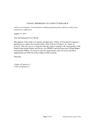 The researcher personally addressing the organization under study for the organization. Hrp 504 Template Letter School Permission To Conduct Research Survey Methodology Discovery Law