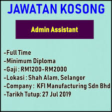 Pelbagai kerja kosong swasta, part time, freelance, full time. Admin Assistant Shah Alam Jobs Full Time Admin Office Finance On Carousell