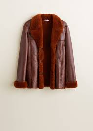 lederjacke mit shearling innenfutter damen mango deutschland lederjacke frauen lederjacke jacken