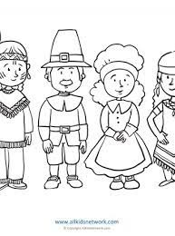 This first thanksgiving coloring page — featuring the pilgrims and native americans enjoying their feast together — is all ready for some colorful interpretation. Pilgrims And Indians Coloring Page All Kids Network