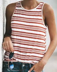 Black And White Striped Tank Top Dress Red And White Striped Tank Top For Women Black Stripes Tops Casual Tanks Striped Tank Top