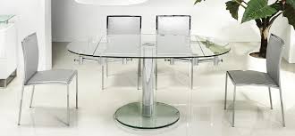 Glass extending round dining tables. Vida Extendable Modern Round Dining Table