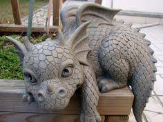 Statue De Jardin En Forme De Dragon Pour Bordure Gauche Amazon Fr Jardin Drake Keramikskulpturer Djur