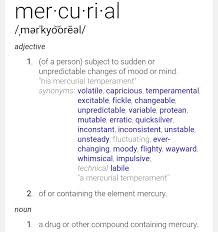 Mercurial Words Impulsive Adjectives