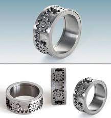 Kinekt Ring With Working Gears Gear Ring Mens Wedding Rings Unusual Rings