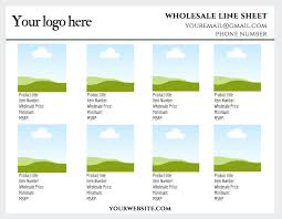 Do I Need A Wholesale Line Sheet Online Graphic Design Templates Line