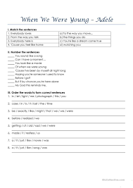 Although adele's third album, 25,. When We Were Young Adele English Esl Worksheets For Distance Learning And Physical Classrooms