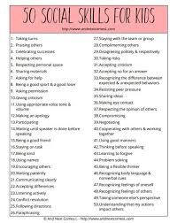 Social Skills For Children Chart Do It And How