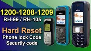 Try default security code 12345 or 0000 or 00000.and for imei dial *#06#. How To Factory Reset Nokia 1200 1208 1209 Unlock Security Code Input Password Phone Lock Code Youtube