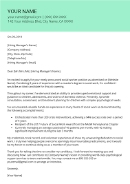 Social Work Cover Letter Example Resume Genius