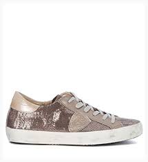 philippe model women s philippe model paris sneaker with pink gold sequins 38 eu 7 us brown partner link sneakers gold sequins pink gold