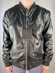 Plus ofcl homme multi badge varsity bomber. Philipp Plein Couture Homme Embellished Black Leather Bomber Jacket Nwt