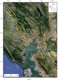 Image Showing The Northern Sf Bay Area Recording Arrays A1 A3 In White W Blue Analyzed Earthquakes White Stars San Andreas Fault San Pablo Bay Napa Valley