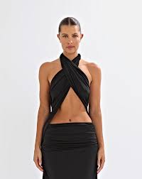 Pamela Wrap Top Black