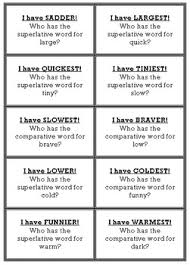 I Have Who Has Comparatives Superlatives By Cappy S Creations