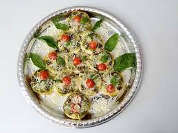 Repeat step #1 with the remaining tomatoes, basil, and mozzarella until you have 16 completed skewers. Warm Caprese Christmas Tree Easy Holiday Appetizer