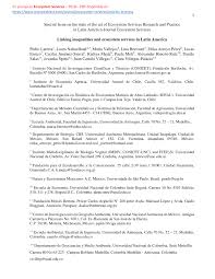 Pdf Linking Inequalities And Ecosystem Services In Latin America