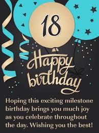 Exciting Celebration Balloons Happy 18th Birthday Card Birthday Greeting Cards By Davia Happy 18th Birthday Quotes 18th Birthday Cards Birthday Wishes Messages
