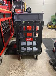 Custom Milwaukee Packout Cart Modification In 2020 Mobile Workshop Milwaukee Tools Milwaukee