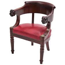French Empire Mahogany Lion S Head Desk Chair After Jacob Circa 1810 1stdibs Com Vintage Office Chair Chair Desk Chair