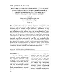 Tajdid institut agama islam darussalam (iaid) ciamis jawa barat | issn : Pengembangan Sistem Informasi Dan Teknologi Informasi Untuk Meningkatkan Kinerja Pada Politeknik Trisila Dharma Tegal Dengan Menggunakan It Balance Scorescard