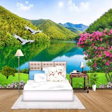 Find images of 3d wallpapers. 3d Wallpaper Hd Forest Mountain Lake Natural Landscape Large Living Room Background Mural Wallpaper Shopee Philippines