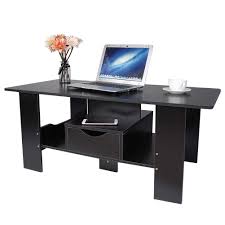 A table is a versatile piece of furniture, often multitasking as dining, working, studying, gaming, and living area. Coffee Table Rectangular Sofa Side Table Tea End Table Classic Computer Desk Bedside Table Lamp Table Study Writing Workstation Laptop Desk Table Floor Standing Cabinet For Bedroom Living Room Black Buy Online In
