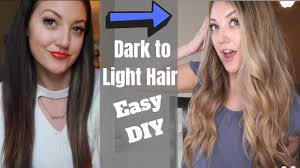 Wondering how to lighten your hair naturally without all the products? Diy Dark Hair To Blonde Hair How To Get Blonde Hair Without Damage At Home Hair Lightening Youtube