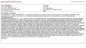 A cover letter is more than just a description of your work history. Nanny Cover Letter