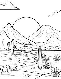 coloring page natural landscape