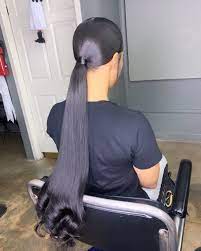 Ess On Instagram Middle Part Sleek Ponytail Mid High Ponytail W Hair Ponytail Styles Sleek Ponytail Sleek Ponytail Hairstyles
