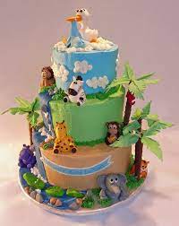 Welcome To The Jungle Baby Shower Baby Shower Jungle Theme Cake Animal Baby Shower Cake Jungle Baby Shower Cake