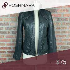 Lucky Brand Black Leather Jacket Sz Xs Leather Jacket Black Leather Jacket Jackets
