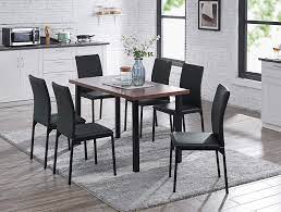 This 7 piece standard height dining set is the perfect addition to your dining room. Buy Ids Online Style 7 Pieces Dining Room Set For 6 People Walnut Look Table Top With Comfortable High Back Chair 51 18 X 27 5 X 29 5 35 6 X 20 5 X 16 5 Black Online In Taiwan B07xdw5sch