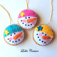 Felt Christmas Ornaments Cookie Felt Ornaments Christmas Decorations Decoraciones Navidenas De Fieltro Muneco De Nieve Fieltro Navidad Hecha A Mano