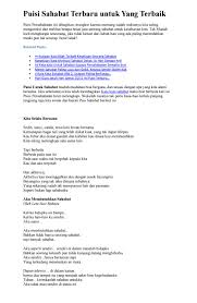 Check spelling or type a new query. Puisi Sahabat Terbaru Untuk Yang Terbaik By Bangkit Coid Issuu