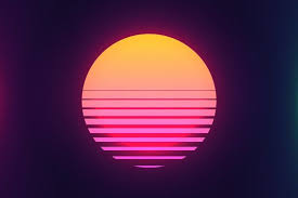 Vintage 80s Colorful Retro Sunset Retro Futurism Synthwave Art Retro Waves