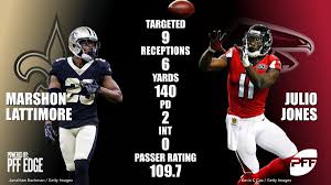 Julio jones career stats with the atlanta falcons. Pff On Twitter Julio Jones V Marshon Lattimore Is A Headline Battle We Can T Wait To Watch Twice A Year Every Year