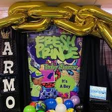 Fresh Princess Theme 8x8 Foot Backdrop Banner Step And Etsy Prince Baby Shower Theme Party Favors Baby Birthday Prince Baby Shower