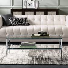 The clear glass top pairs beautifully with the chrome base , making it. Tanika 48 Wide Chrome And Glass Rectangular Coffee Table 58r11 Lamps Plus