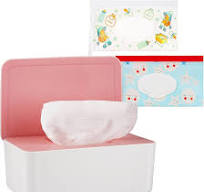 Diaper Wipes Dispenser Wipes Holder, Wipes Tissue Case Keeps Wipes Fresh  Tissue Wipes Container with Lid (Pink)