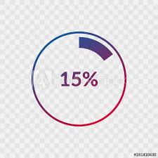 15 Percent Blue And Red Gradient Pie Chart Sign Percentage