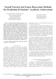 Faculty of electrical engineering engineering complex universiti teknologi mara shah alam selangor 40450 malaysia (8,130.42 km) 40450 shah alam, malaysia. Pdf Neural Network And Linear Regression Methods For Prediction Of Students Academic Achievement