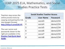 Apply content knowledge and skills (disciplinary core idea, dci) in the classroom, students develop skills and content knowledge reflected in the performance expectations (pe) and detailed in the disciplinary core ideas (dci), the key skills and knowledge students are expected to master by the end of the course. Leap 2025 Practice Test Webinar For Teachers Ppt Download