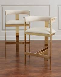 Interlude Home Darla Brass And Leather Bar Stool And Matching Items In 2020 Backless Bar Stools Leather Bar Stools Home Decor