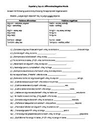 realidades 2 chapter 1a spanish affirmative and negative